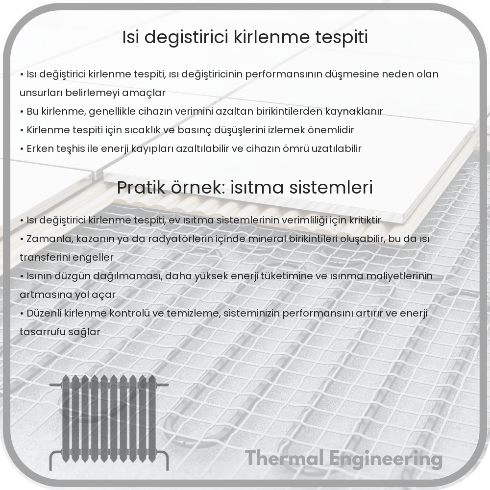 Isı Değiştirici Kirlenme Tespiti