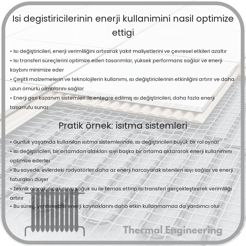 Isı Değiştiricilerinin Enerji Kullanımını Nasıl Optimize Ettiği