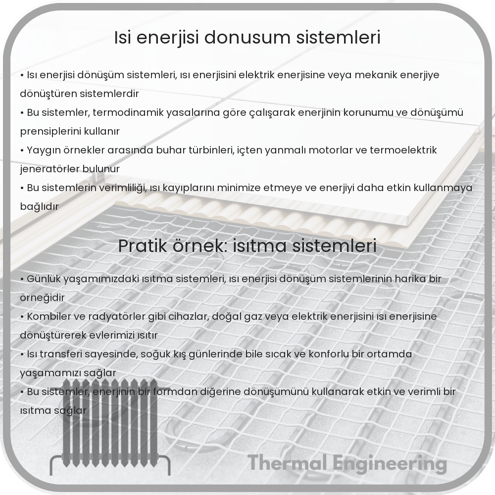 Isı Enerjisi Dönüşüm Sistemleri