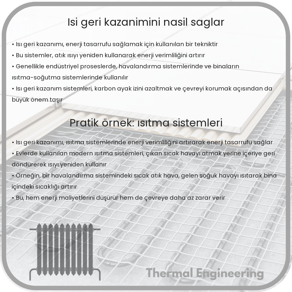 Isı Geri Kazanımını Nasıl Sağlar?