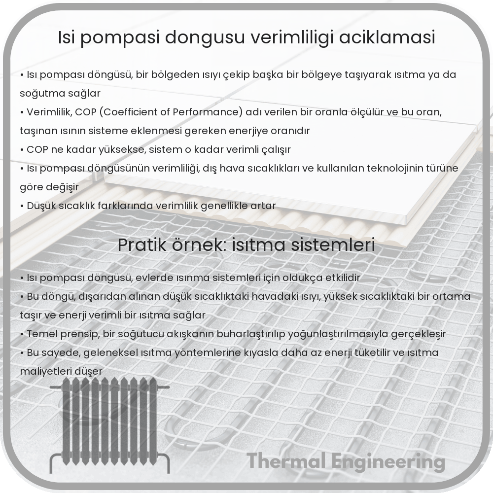 Isı Pompası Döngüsü Verimliliği Açıklaması
