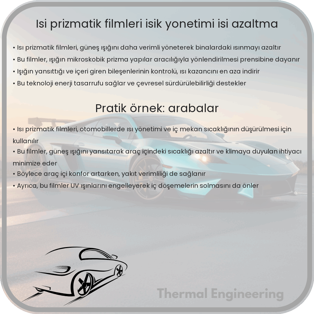 Isı Prizmatik Filmleri | Işık Yönetimi, Isı Azaltma