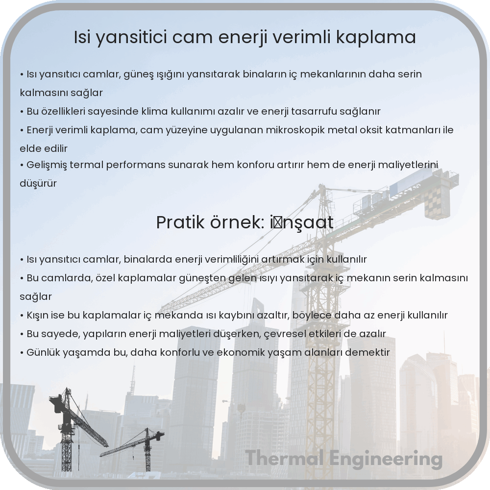 Isı Yansıtıcı Cam | Enerji Verimli Kaplama