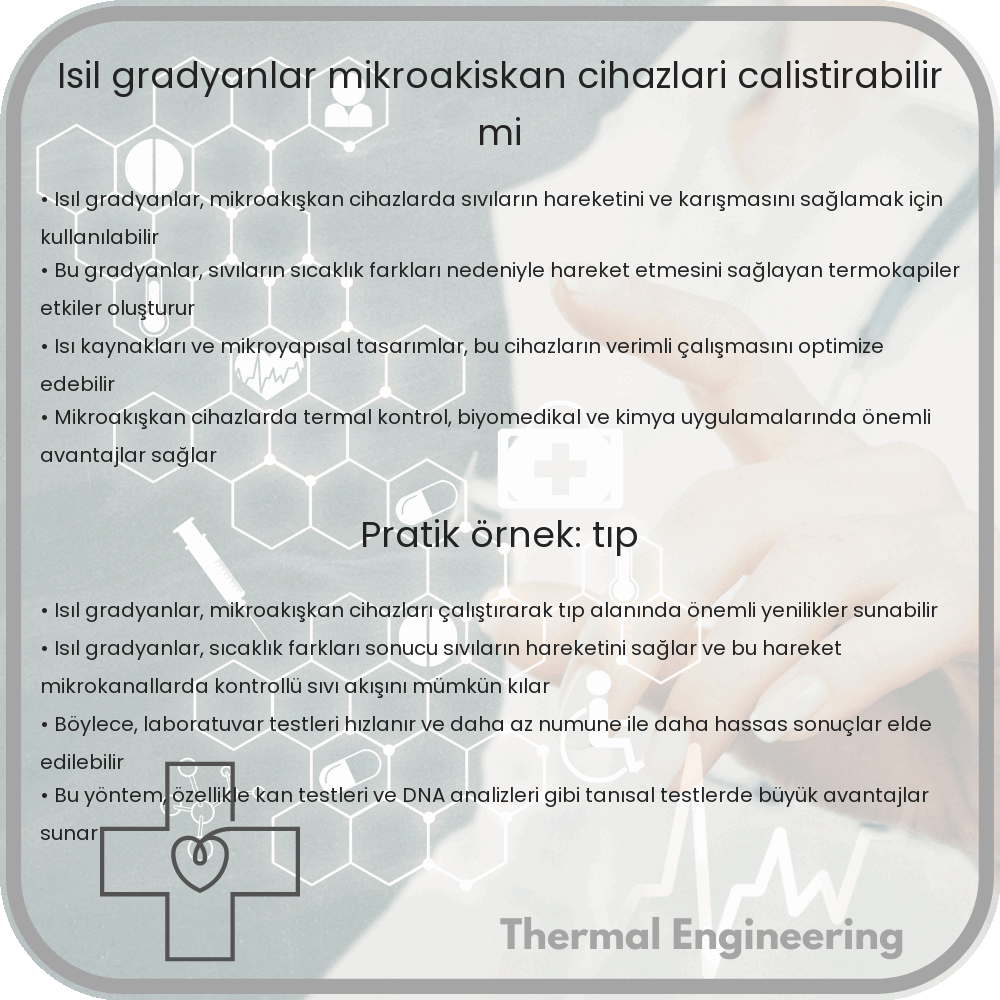 Isıl Gradyanlar Mikroakışkan Cihazları Çalıştırabilir Mi?
