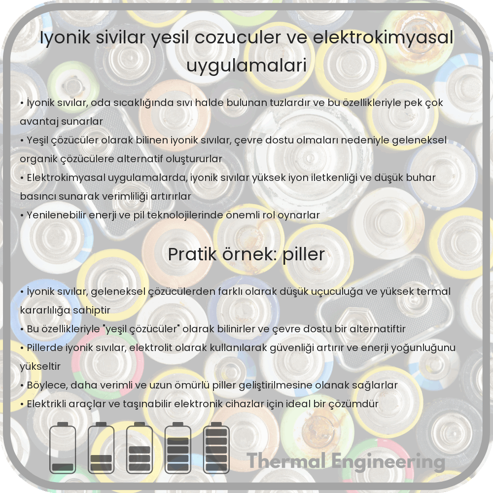 İyonik Sıvılar | Yeşil Çözücüler ve Elektrokimyasal Uygulamaları