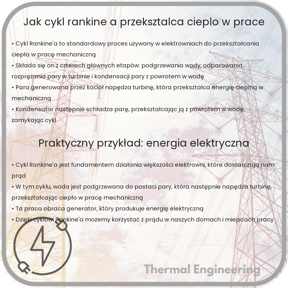 Jak cykl Rankine'a przekształca ciepło w pracę