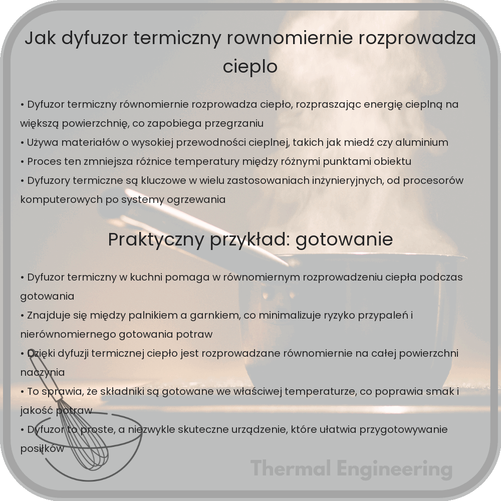 Jak dyfuzor termiczny równomiernie rozprowadza ciepło