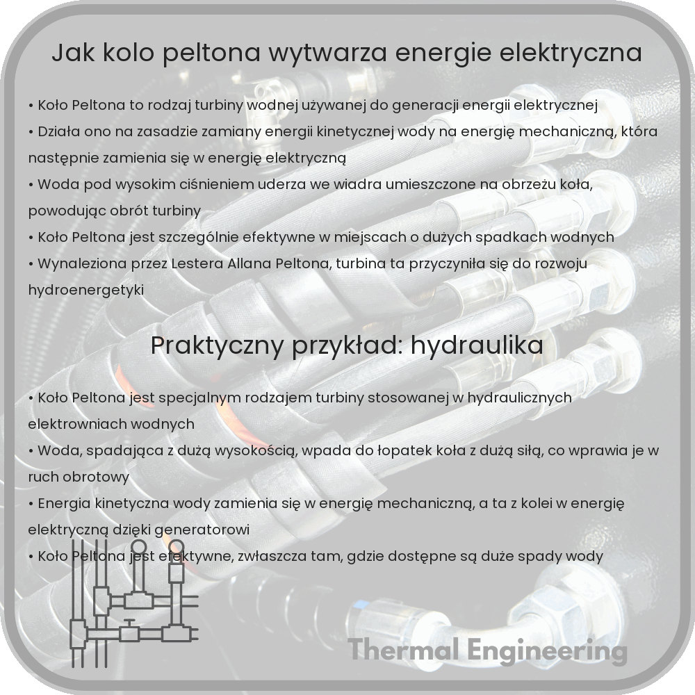 Jak koło Peltona wytwarza energię elektryczną