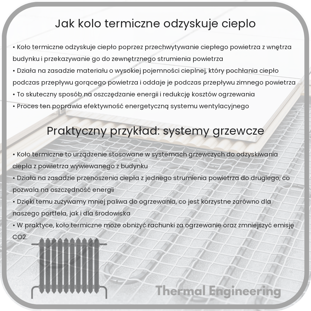 Jak koło termiczne odzyskuje ciepło
