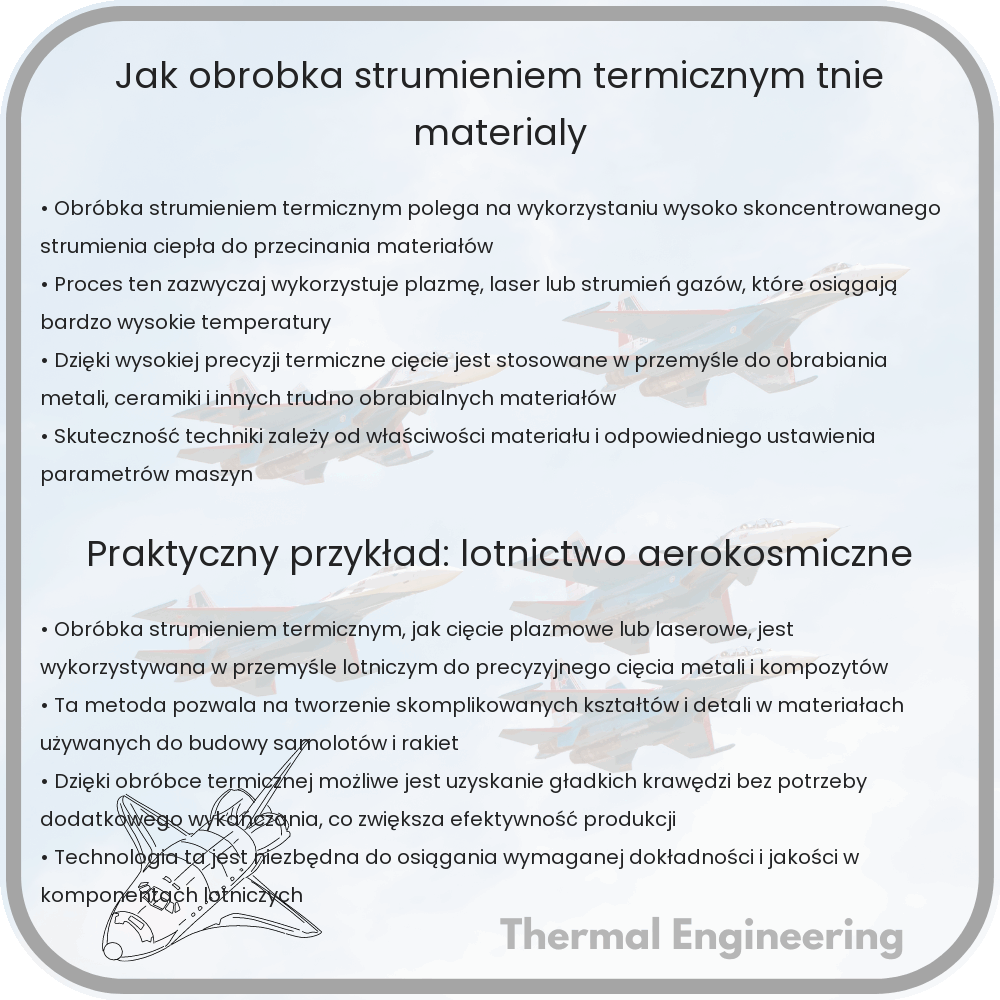 Jak obróbka strumieniem termicznym tnie materiały