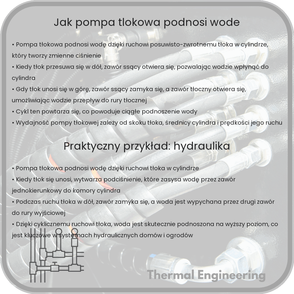 Jak pompa tłokowa podnosi wodę