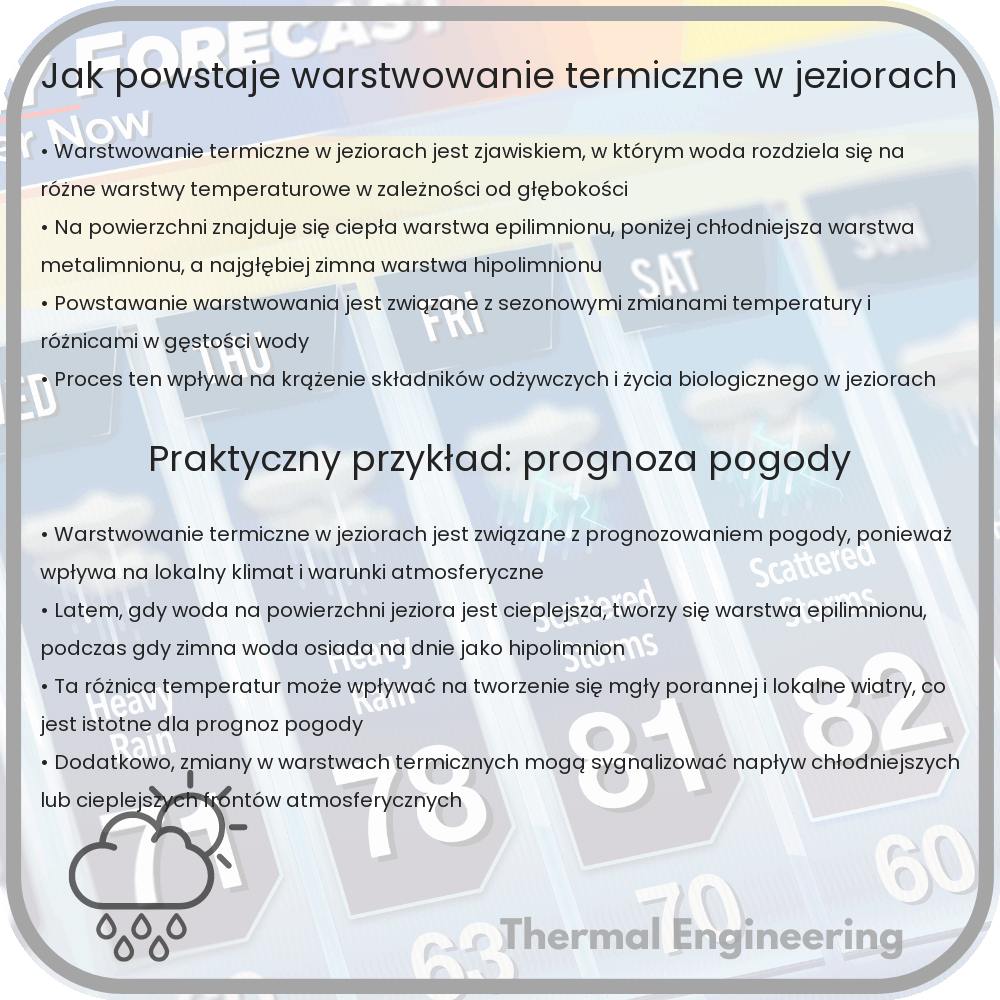 Jak powstaje warstwowanie termiczne w jeziorach