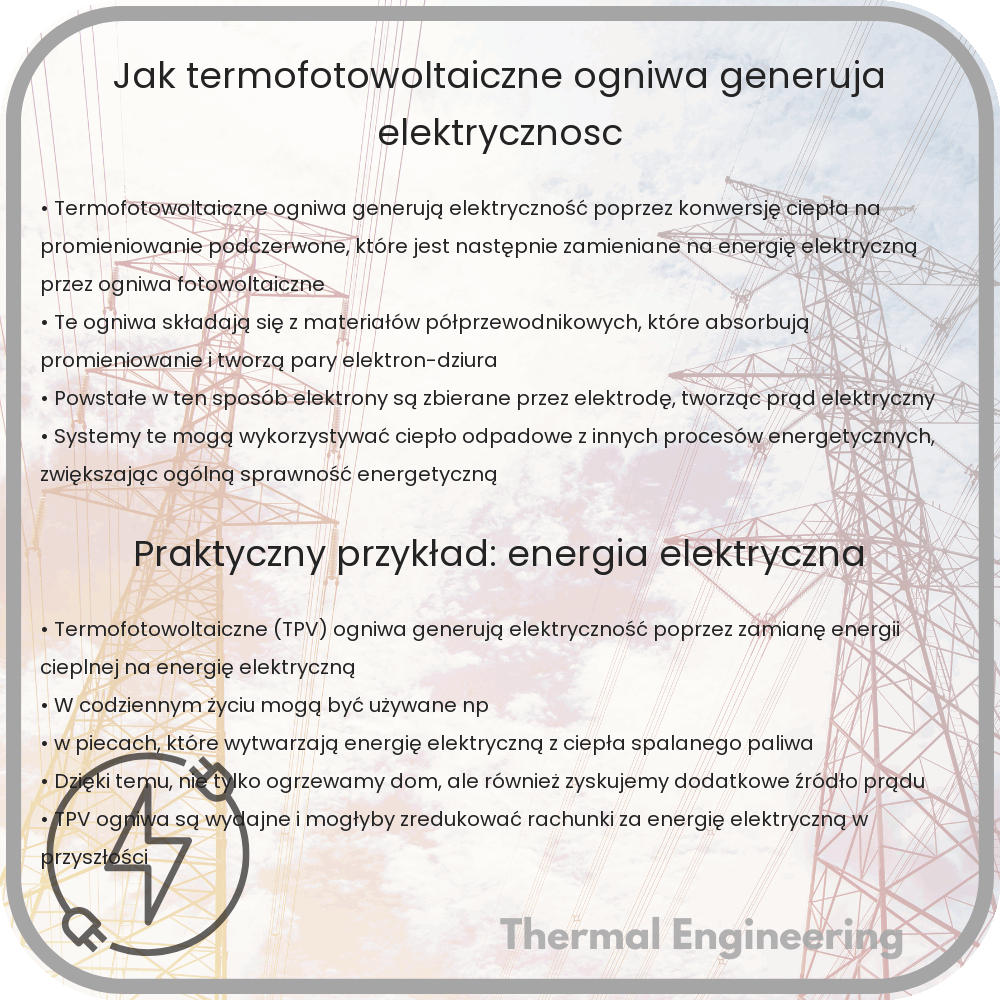 Jak termofotowoltaiczne ogniwa generują elektryczność