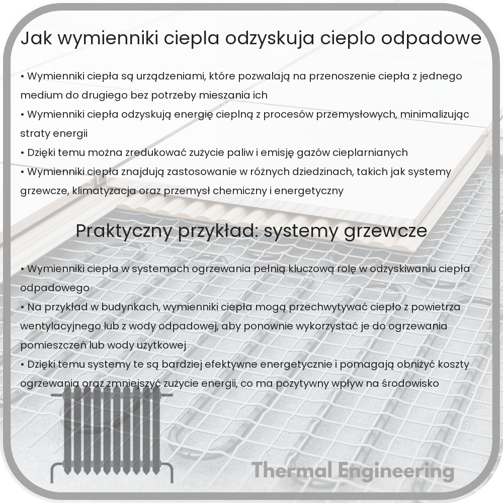 Jak wymienniki ciepła odzyskują ciepło odpadowe