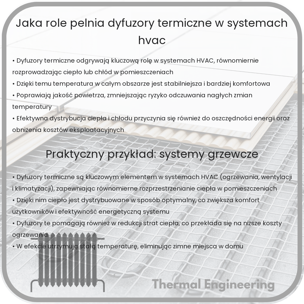 Jaką rolę pełnią dyfuzory termiczne w systemach HVAC?