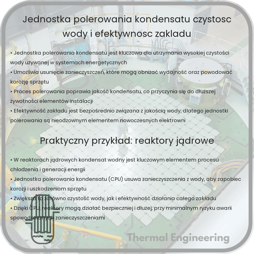 Jednostka Polerowania Kondensatu | Czystość Wody i Efektywność Zakładu