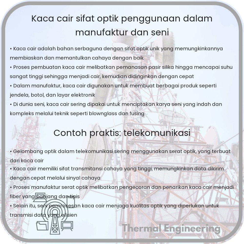Kaca Cair | Sifat Optik, Penggunaan dalam Manufaktur dan Seni