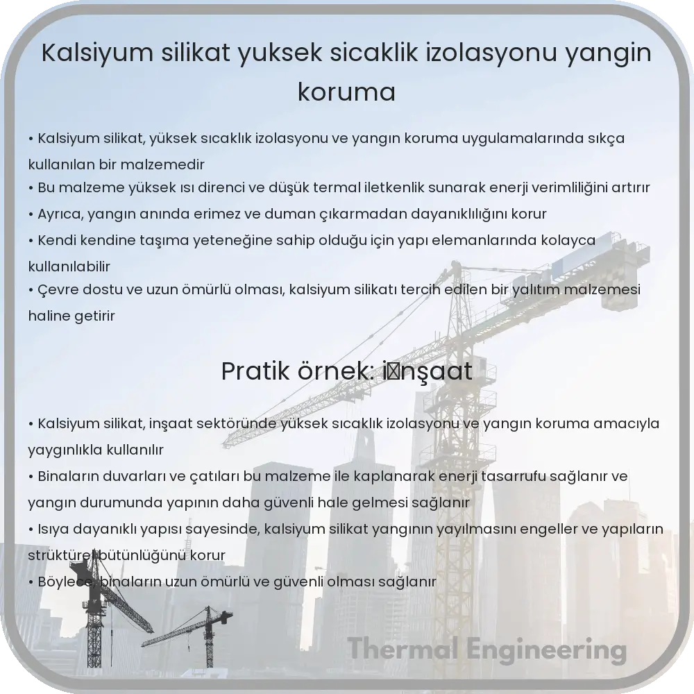 Kalsiyum Silikat | Yüksek Sıcaklık İzolasyonu, Yangın Koruma