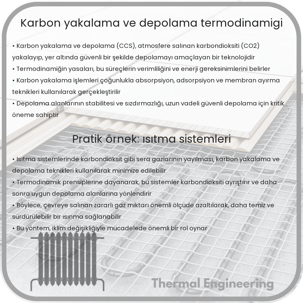 Karbon Yakalama ve Depolama Termodinamiği