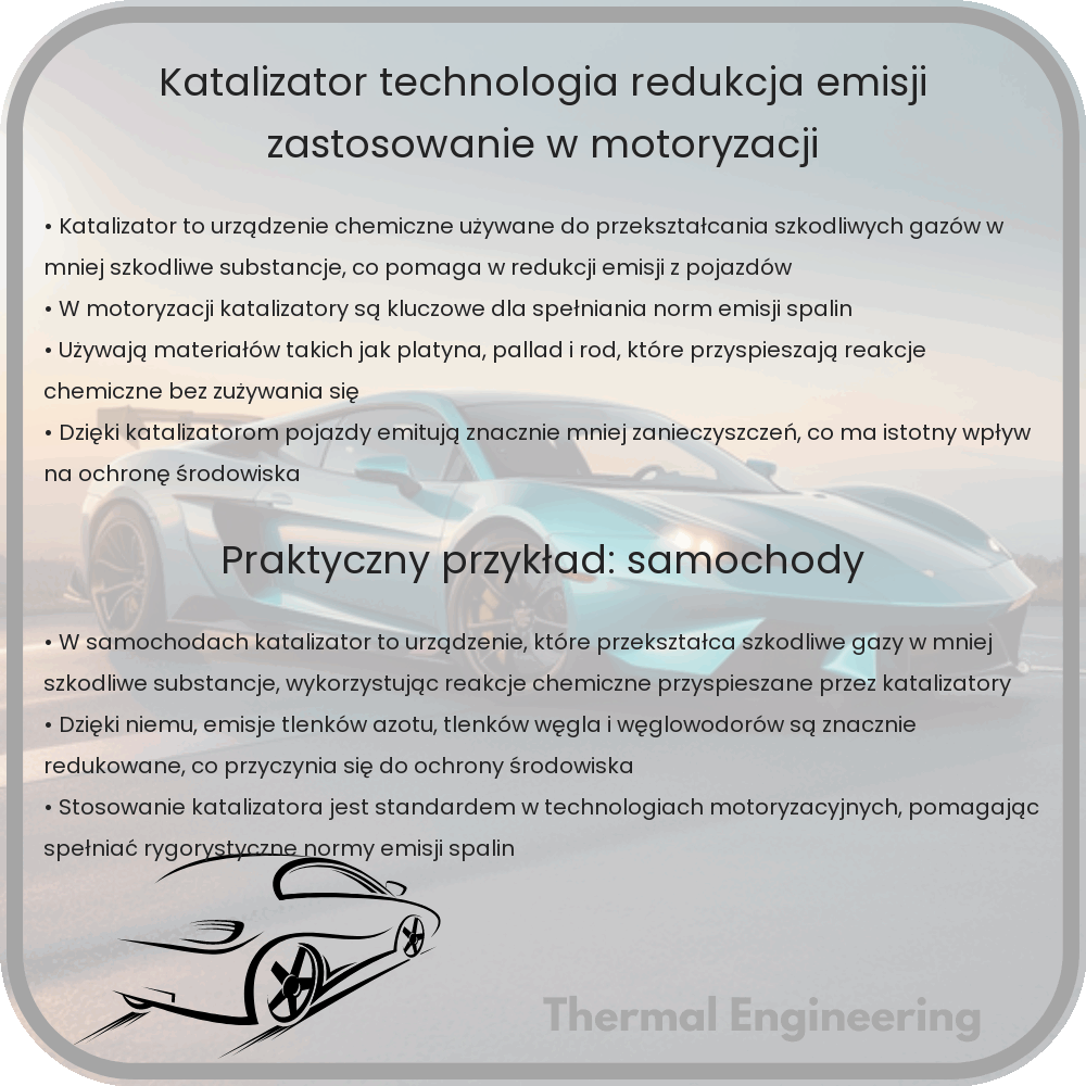 Katalizator | Technologia, Redukcja Emisji, Zastosowanie w Motoryzacji