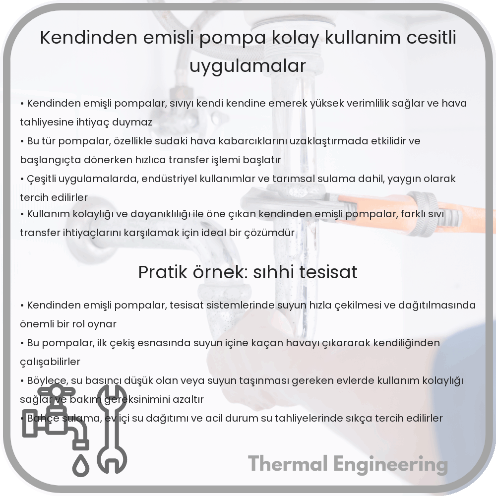 Kendinden Emişli Pompa | Kolay Kullanım & Çeşitli Uygulamalar