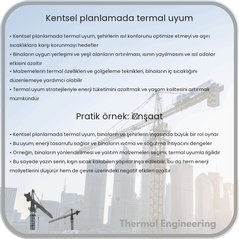 Kentsel Planlamada Termal Uyum