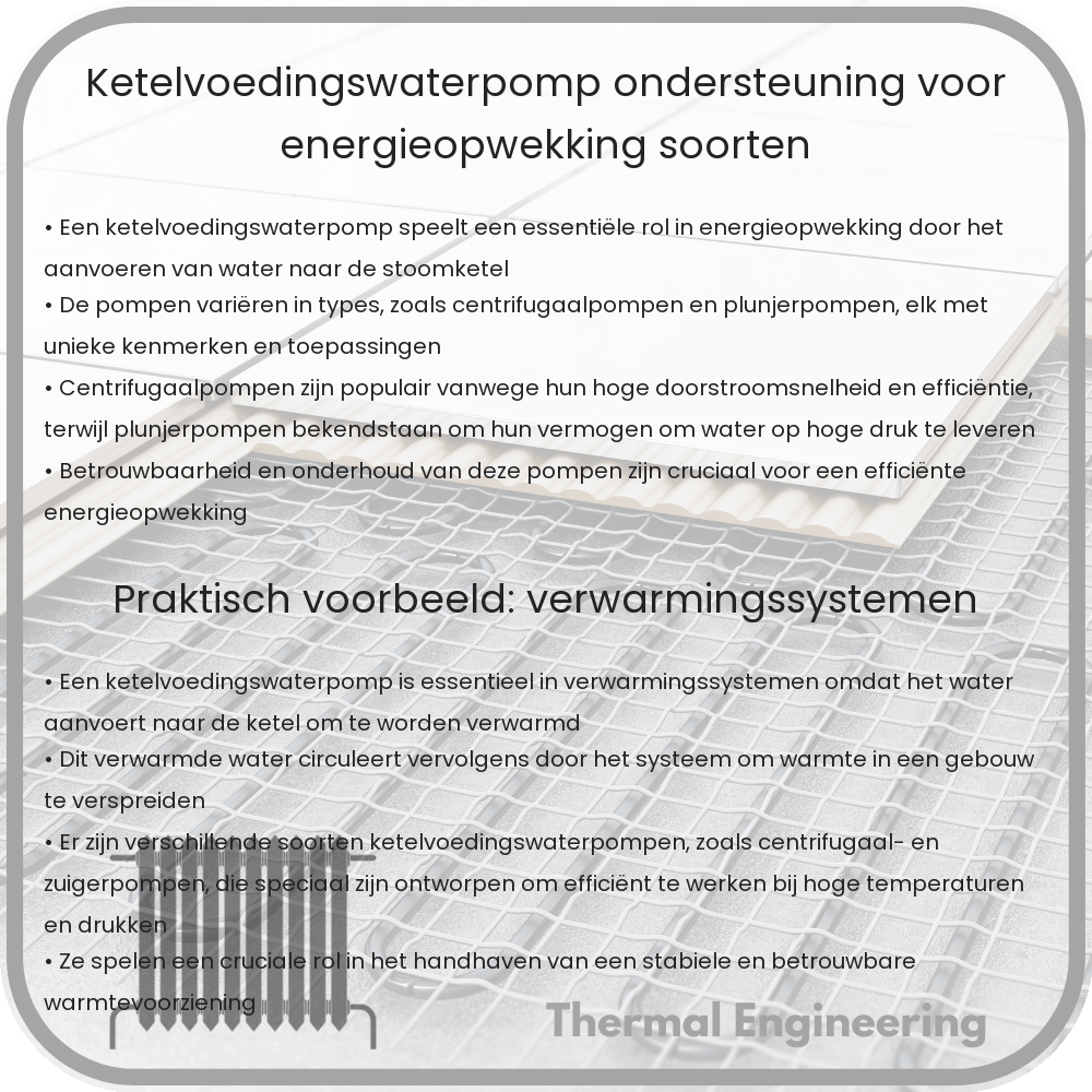 Ketelvoedingswaterpomp | Ondersteuning voor energieopwekking, soorten