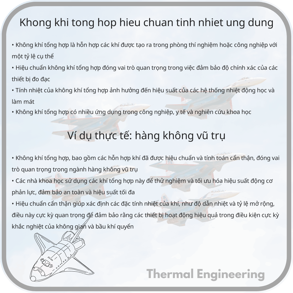 Không Khí Tổng Hợp | Hiệu Chuẩn, Tính Nhiệt & Ứng Dụng