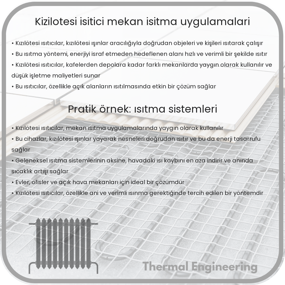 Kızılötesi Isıtıcı | Mekan Isıtma Uygulamaları