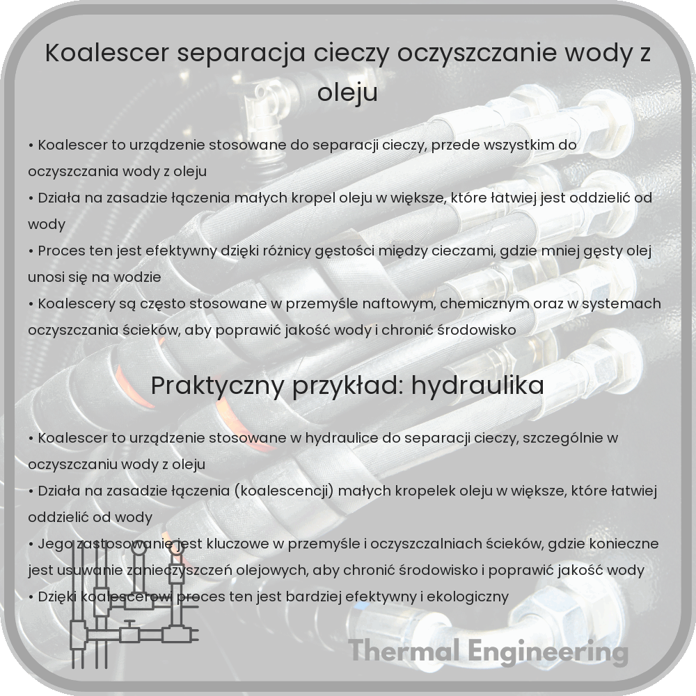 Koalescer | Separacja cieczy, oczyszczanie wody z oleju