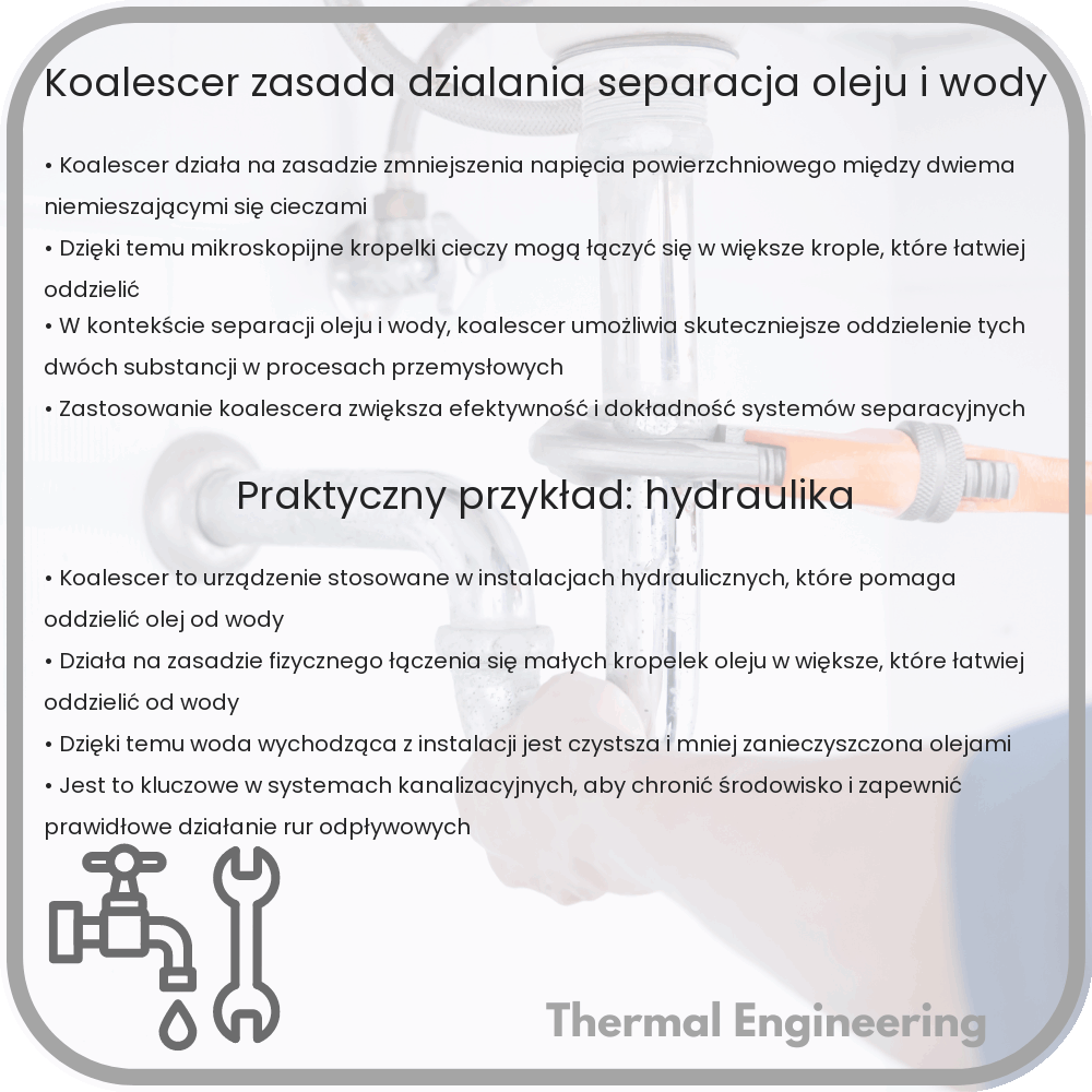 Koalescer | Zasada działania, Separacja oleju i wody