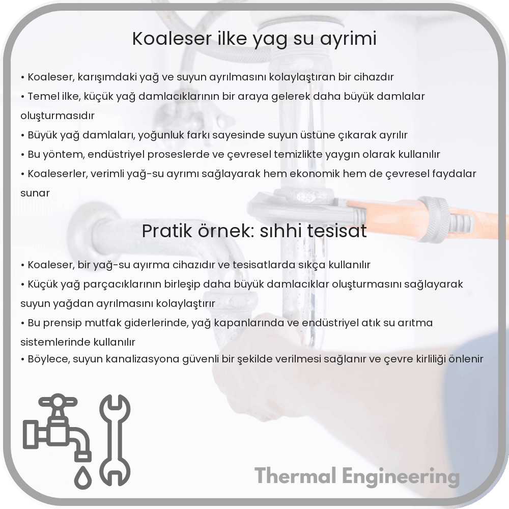 Koaleser | İlke, Yağ-Su Ayrımı