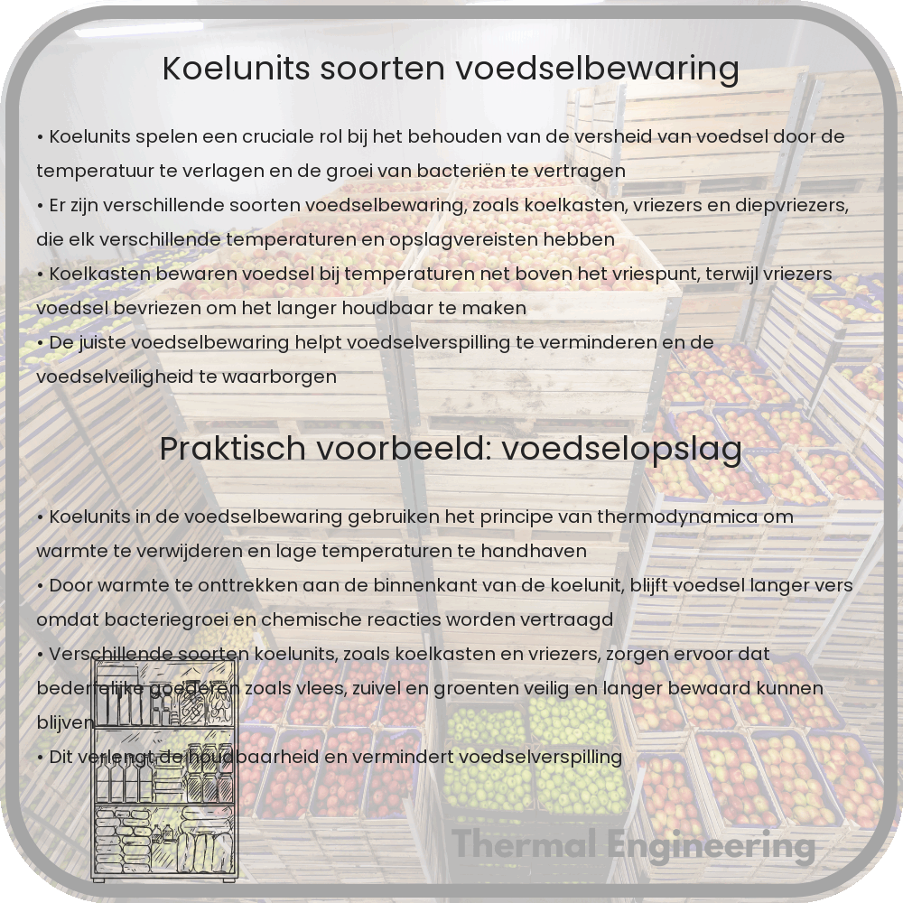 Koelunits | Soorten Voedselbewaring