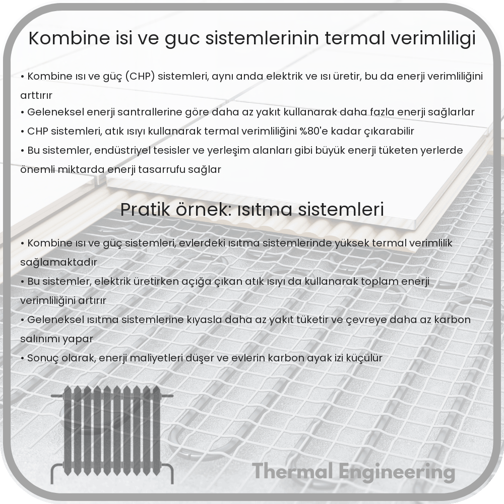 Kombine Isı ve Güç Sistemlerinin Termal Verimliliği