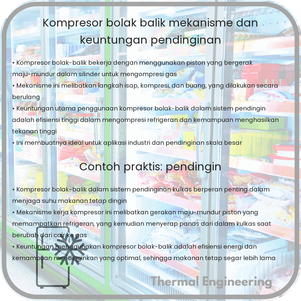 Kompresor Bolak-Balik | Mekanisme dan Keuntungan Pendinginan