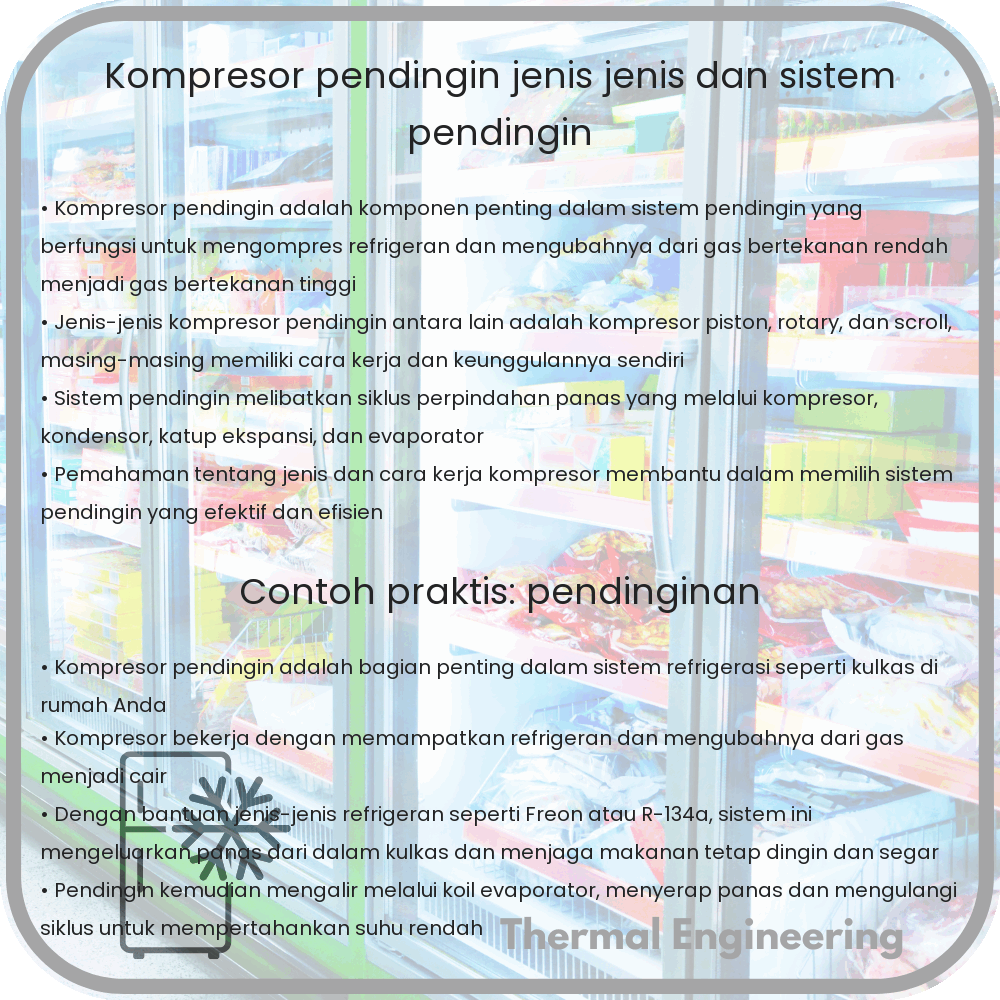 Kompresor Pendingin | Jenis-jenis dan Sistem Pendingin