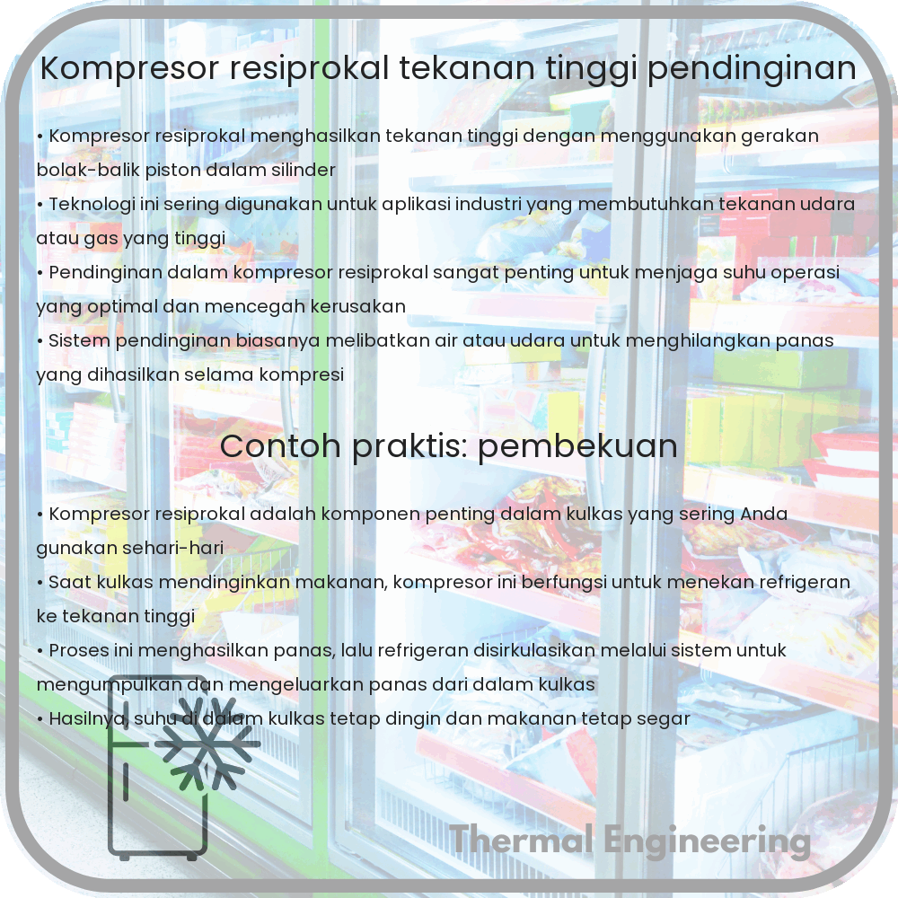 Kompresor Resiprokal | Tekanan Tinggi, Pendinginan