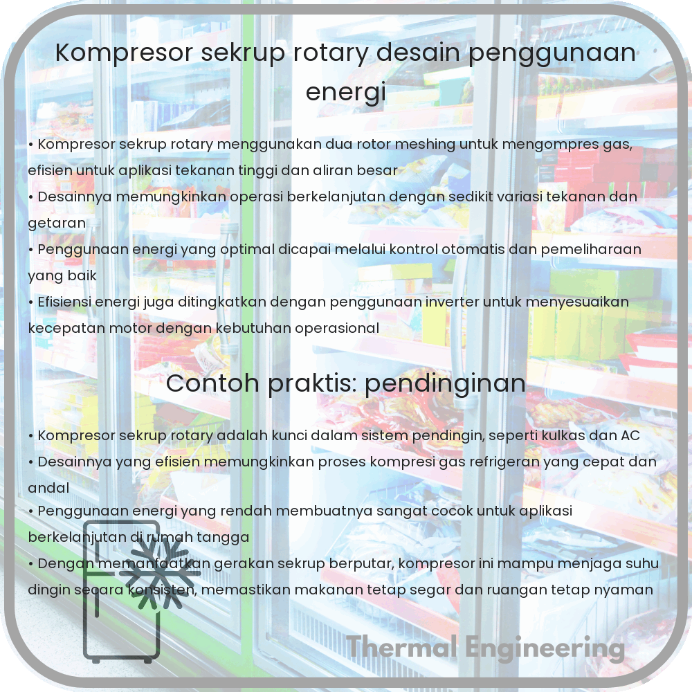 Kompresor Sekrup Rotary | Desain, Penggunaan Energi