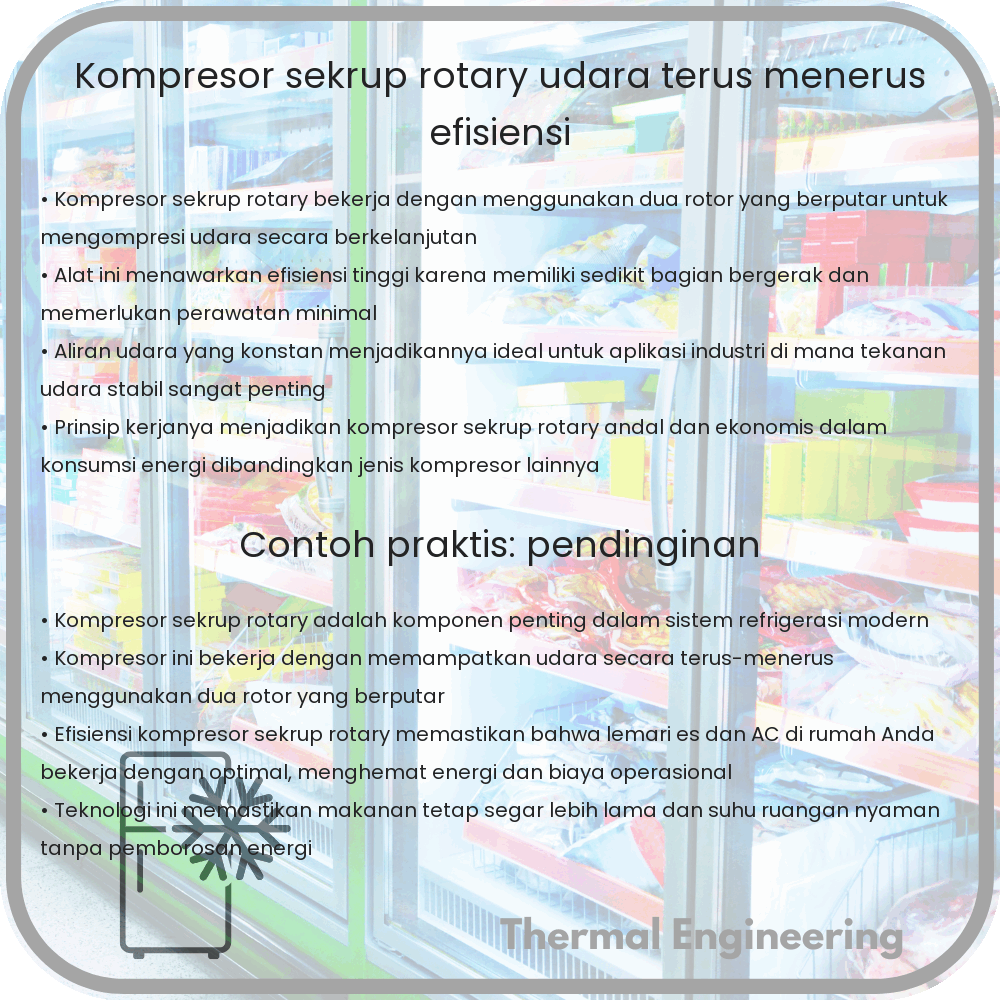 Kompresor Sekrup Rotary | Udara Terus-Menerus, Efisiensi