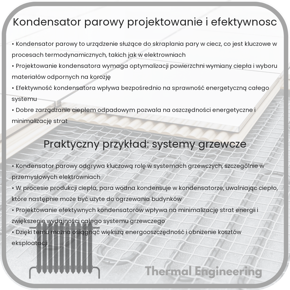 Kondensator Parowy | Projektowanie i Efektywność