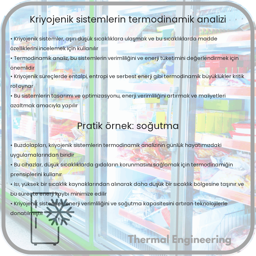 Kriyojenik Sistemlerin Termodinamik Analizi