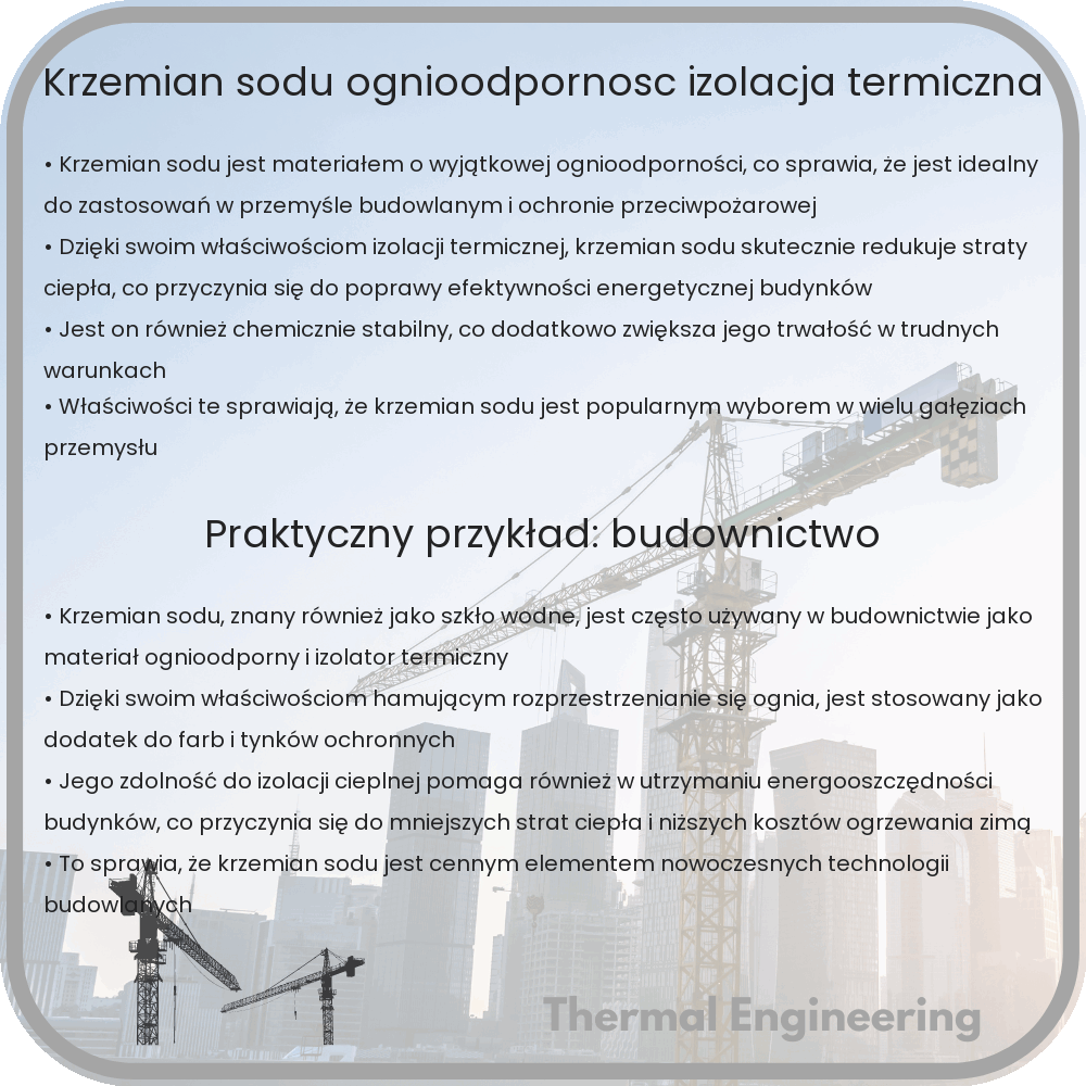 Krzemian Sodu | Ognioodporność, Izolacja Termiczna