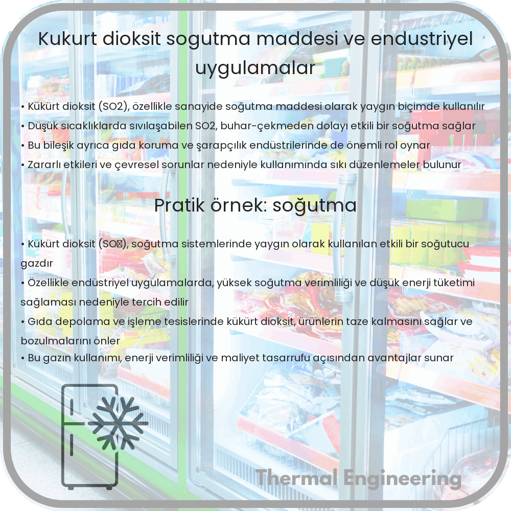 Kükürt Dioksit | Soğutma Maddesi ve Endüstriyel Uygulamalar