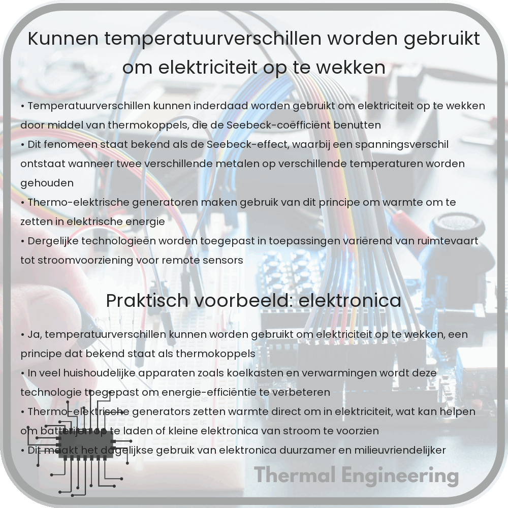 Kunnen temperatuurverschillen worden gebruikt om elektriciteit op te wekken?
