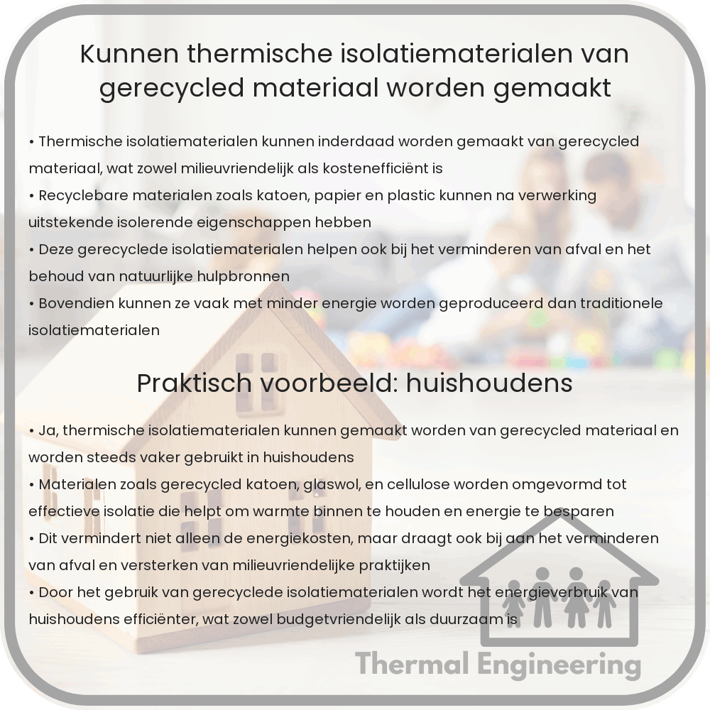 Kunnen thermische isolatiematerialen van gerecycled materiaal worden gemaakt?
