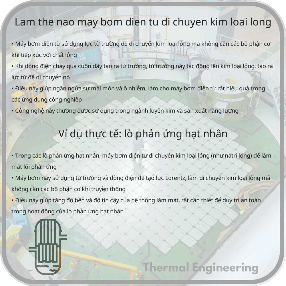 Làm thế nào máy bơm điện từ di chuyển kim loại lỏng