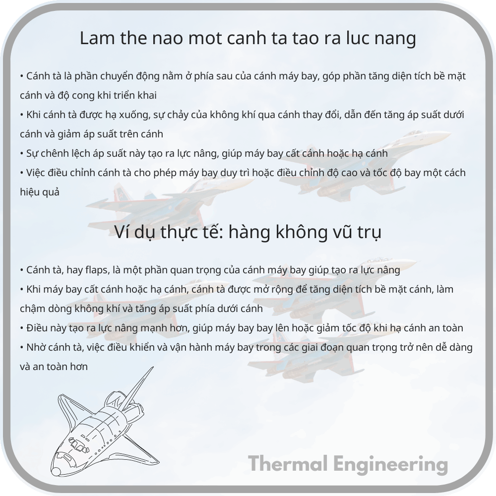 Làm thế nào một cánh tà tạo ra lực nâng