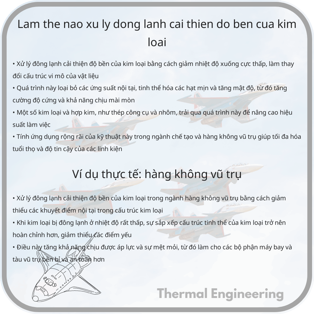 Làm thế nào xử lý đông lạnh cải thiện độ bền của kim loại