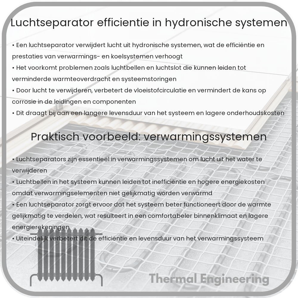Luchtseparator | Efficiëntie in Hydronische Systemen