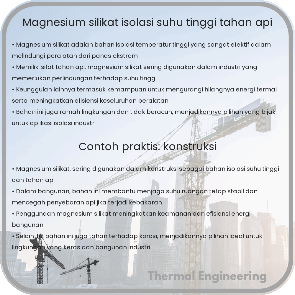 Magnesium Silikat | Isolasi Suhu Tinggi, Tahan Api